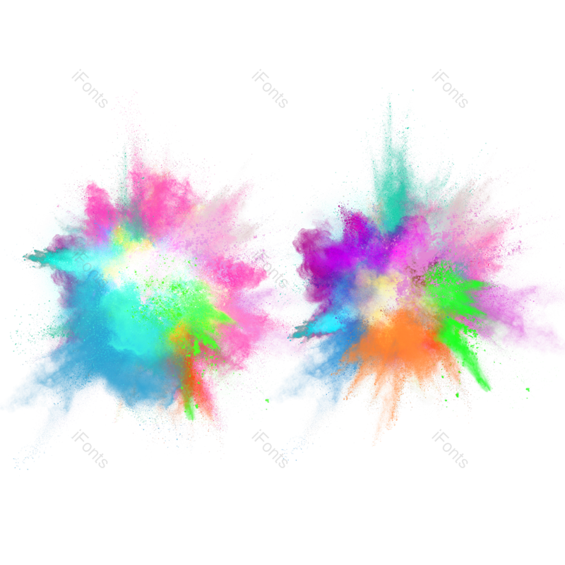 炫彩图片,漂浮元素,渐变PNG,喷溅免抠素材